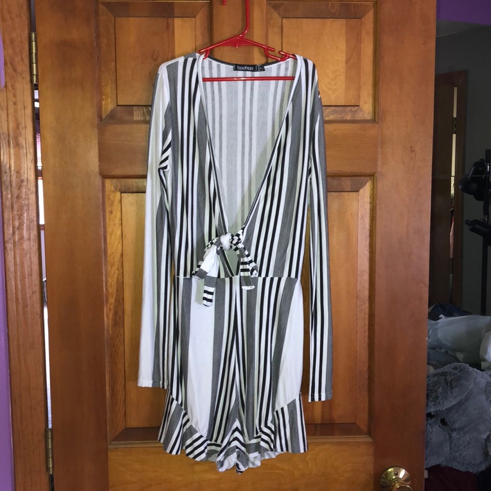 Boohoo striped romper